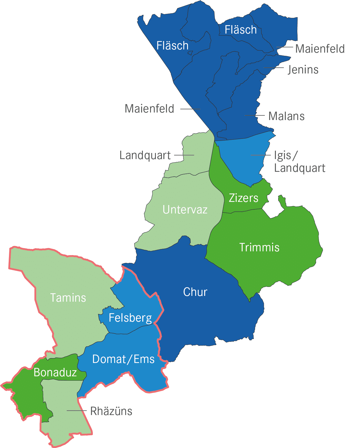Imboden Karte Baulandpreise region2