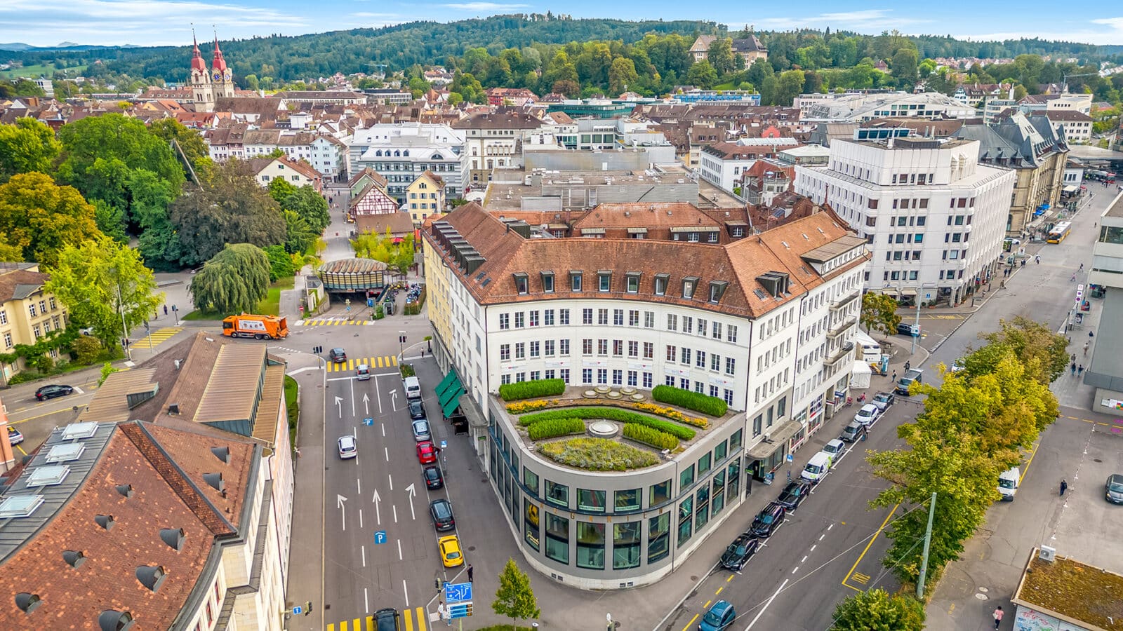Luftaufnahme von Winterthur, Schweiz